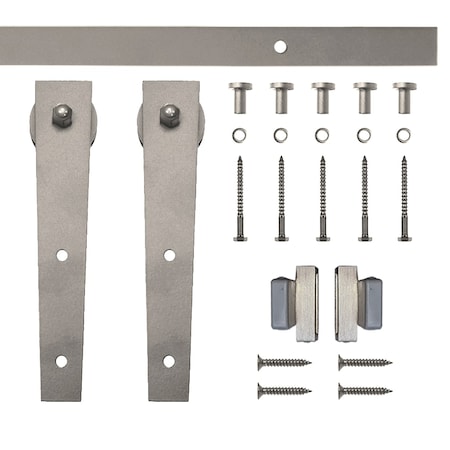 Quiet Glide Soft Close 72" Satin Nickel Wedge Mini Single Barn Door Hardware NT.1310.02.SN-72-SC